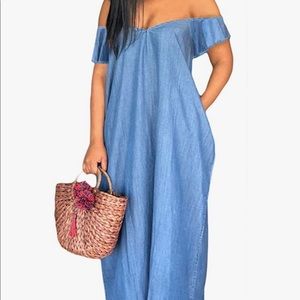 Women Denim Dress Off The Shoulder